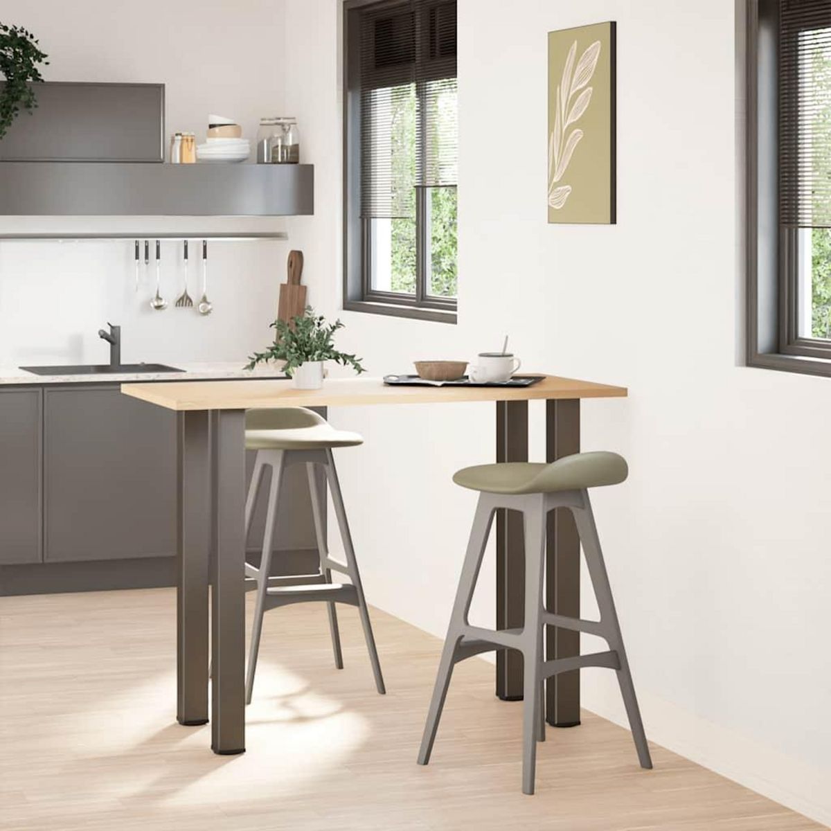 VIDAXL Pieds de table basse acier naturel 4 pcs 100-102 cm acier