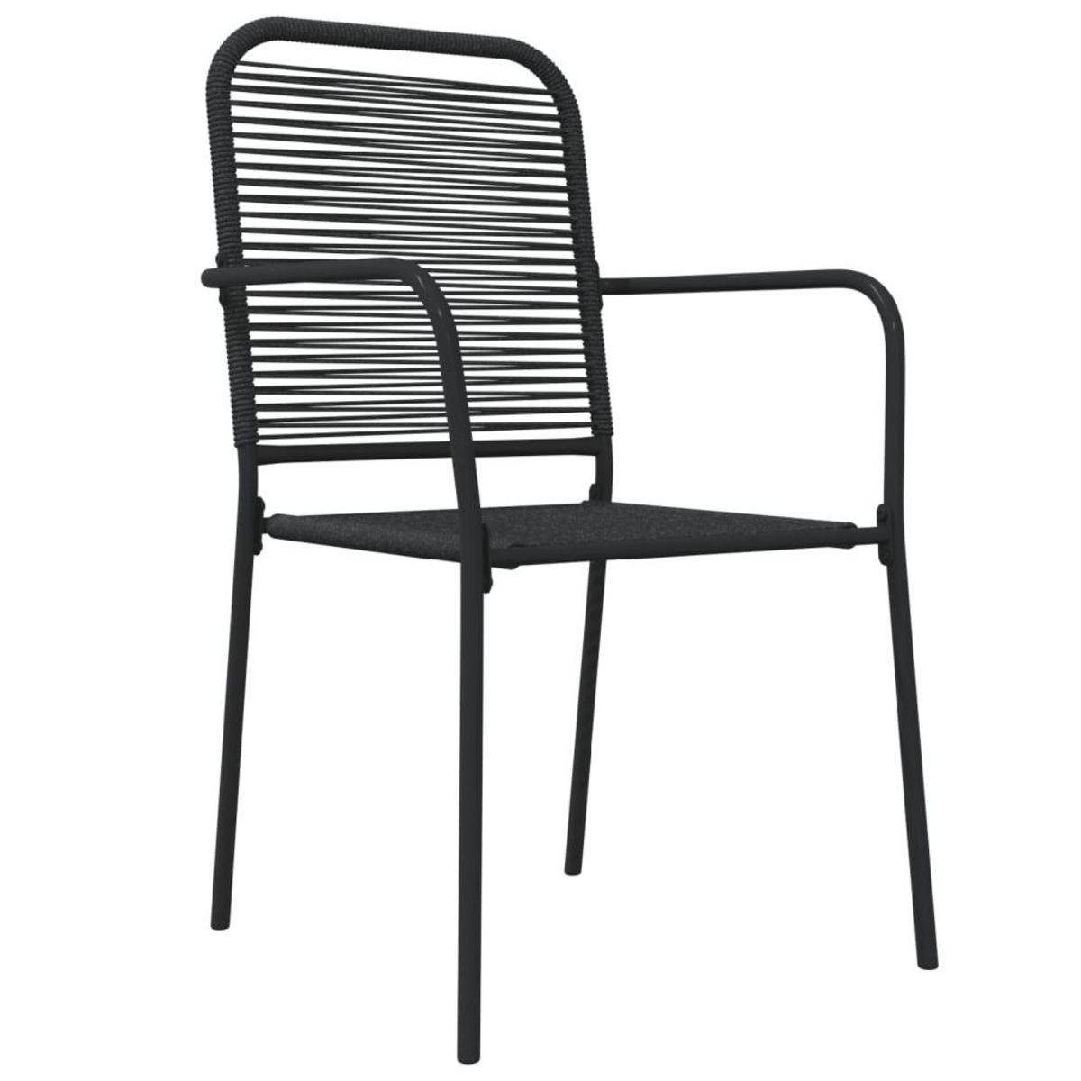 VIDAXL Ensemble a manger de jardin 5 pcs Noir Corde de coton et acier