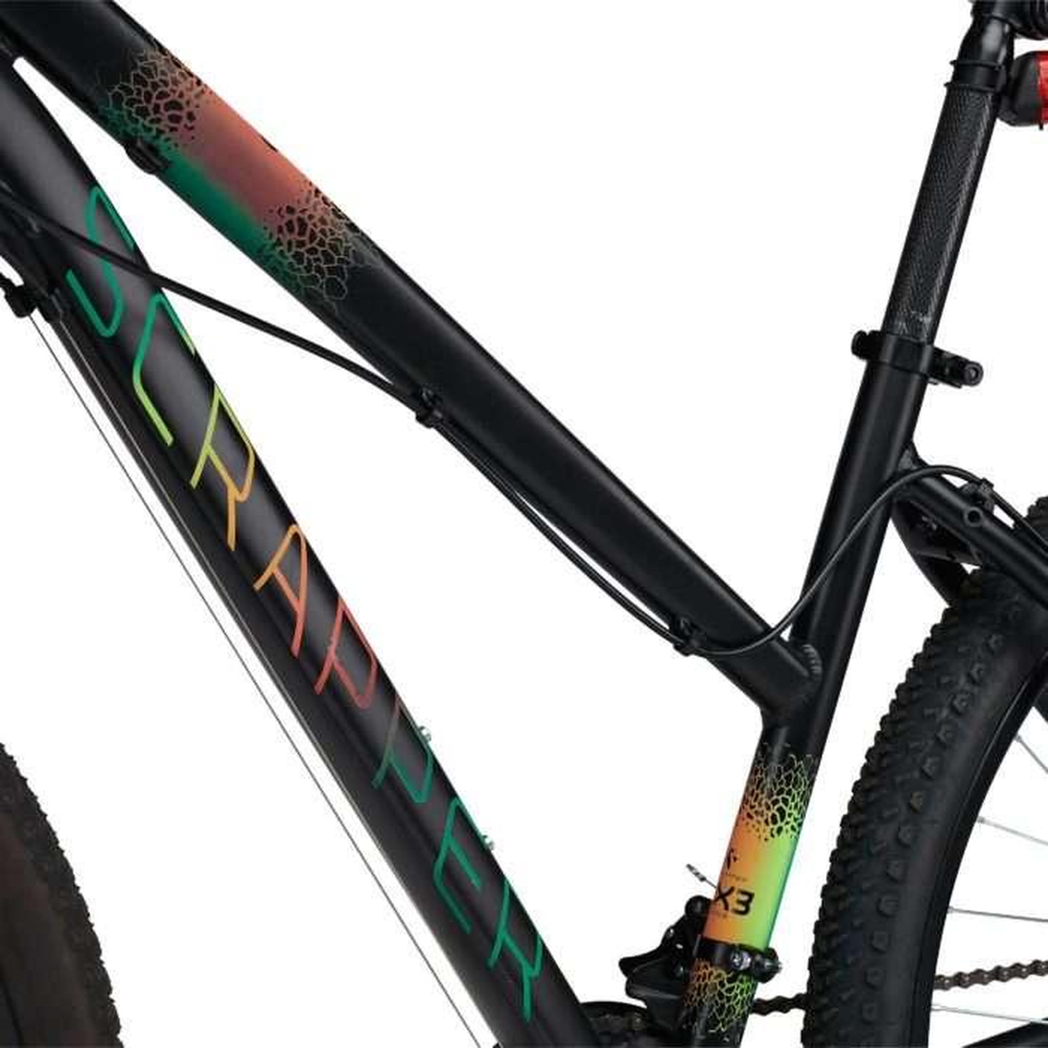 Voir la diapositive 3 : SCRAPPER Vélo VTT 27,5''  Femme   Scrapper Exalta 3.1    avec cadre rigide en aluminium - Double Freins à Disques - 21 vitesses - Fourche télescopique - Potence Head Set et équipement Shimano + Jantes profilées et renforcées noires