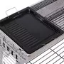 OUTSUNNY Outsunny Barbecue à charbon pliable portable BBQ grill sur pied avec étagères + grille + plaque cuisson dim. 104L x 33l x 70H cm acier inox.