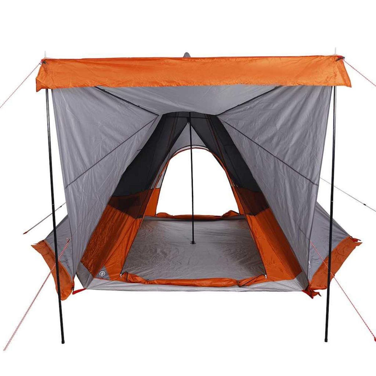 VIDAXL Tente familiale tipi 6 personnes gris et orange impermeable