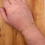 Voir la diapositive 3 : L'ATELIER D'AZUR Bracelet Or Jaune Maille Grain de Café - Homme