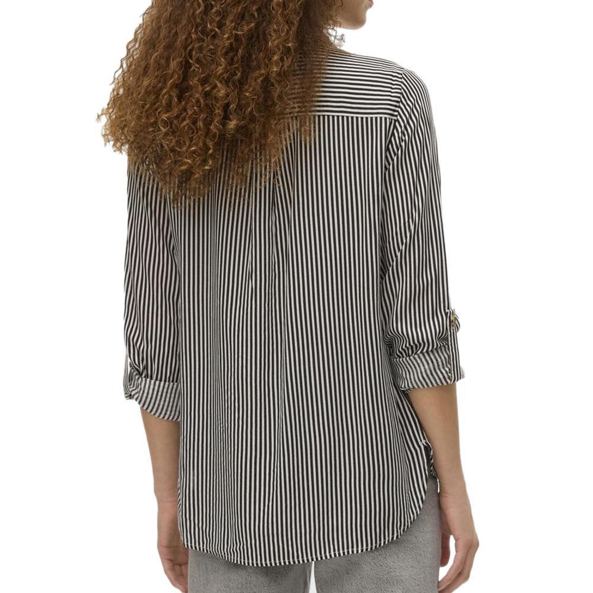 Voir la diapositive 2 : Vero Moda Chemise Chocolat/Blanc Femme Vero Moda Bumpy