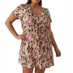 Vero Moda Robe /Rose à Motifs Femme Vero Moda CURVE Easy. Coloris disponibles : Beige