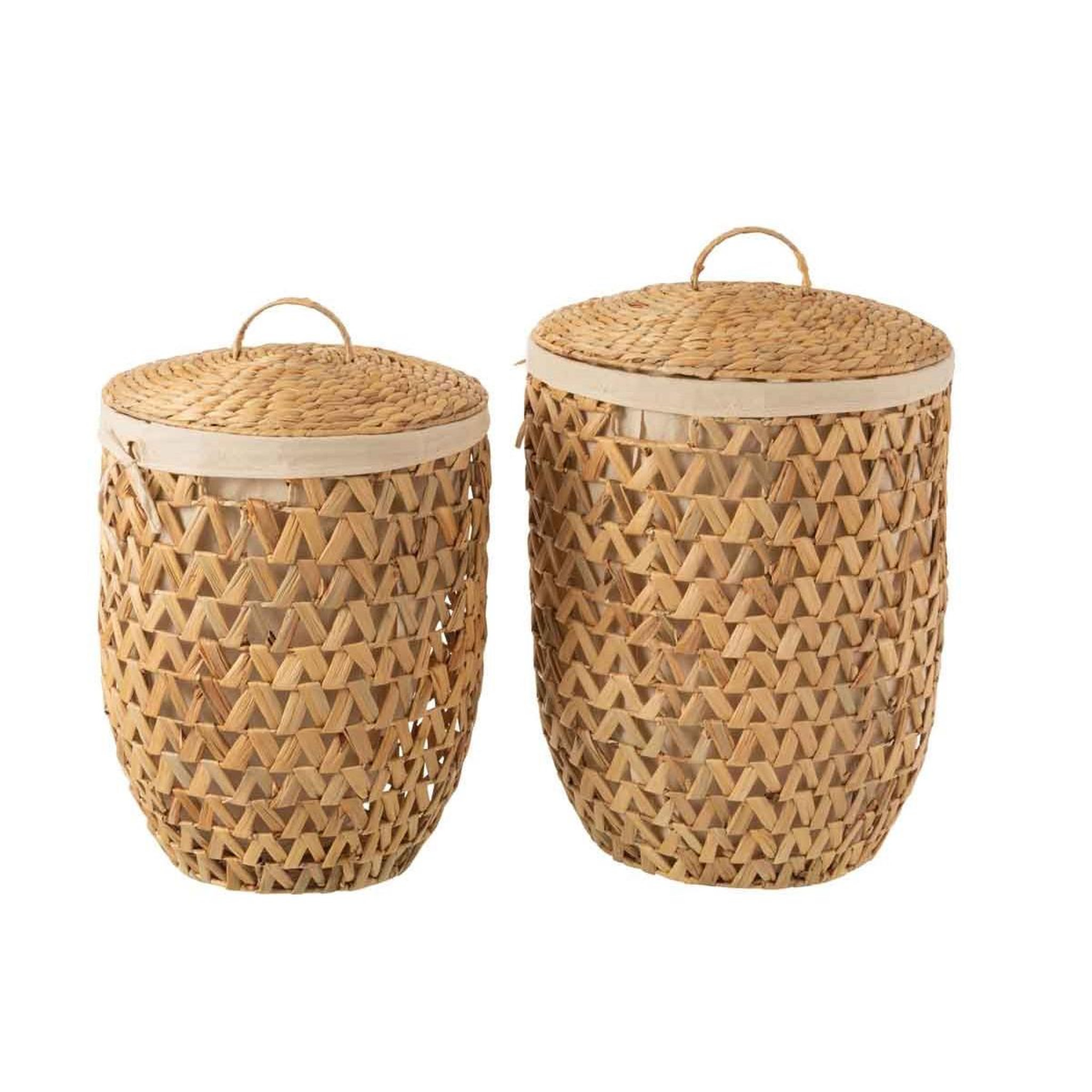 Voir la diapositive 3 : J-LINE Lot de 2 paniers à linge  vitoria  60cm naturel
