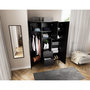 Voir la diapositive 3 : BEST MOBILIER Felicia - armoire - noir - 135x200 cm