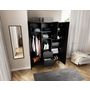 Voir la diapositive 3 : BEST MOBILIER Felicia - armoire - noir - 135x200 cm