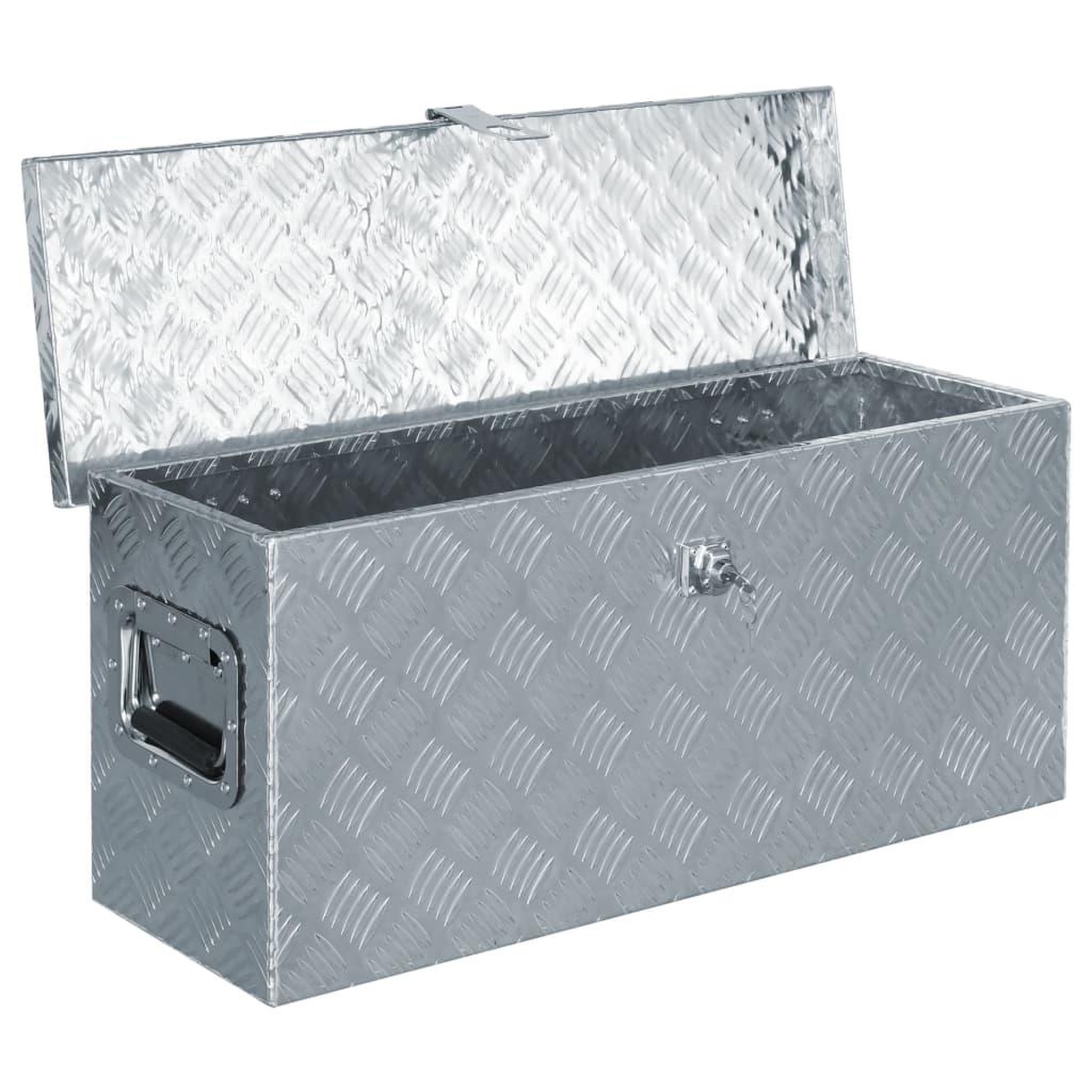 Voir la diapositive 4 : VIDAXL Boîte en aluminium 76,5 x 26,5 x 33 cm Argente