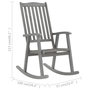 Voir la diapositive 6 : VIDAXL Chaise a bascule avec coussins Gris Bois d'acacia massif