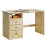 Voir la diapositive 2 : IDIMEX Bureau enfant KEVIN, en pin massif, 3 tiroirs et plateau inclinable
