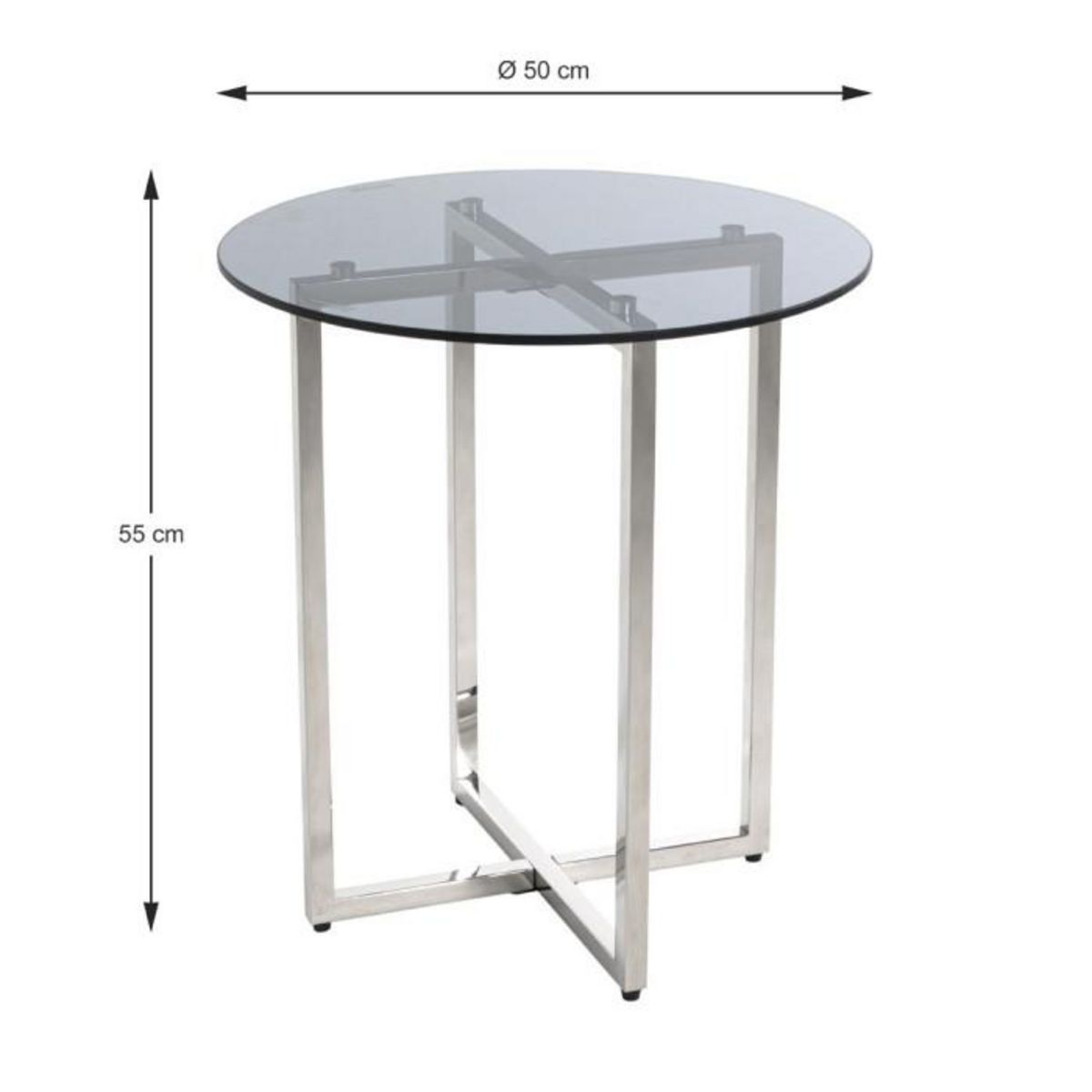 Paris Prix Table d'Appoint Design  Comada  55cm Gris