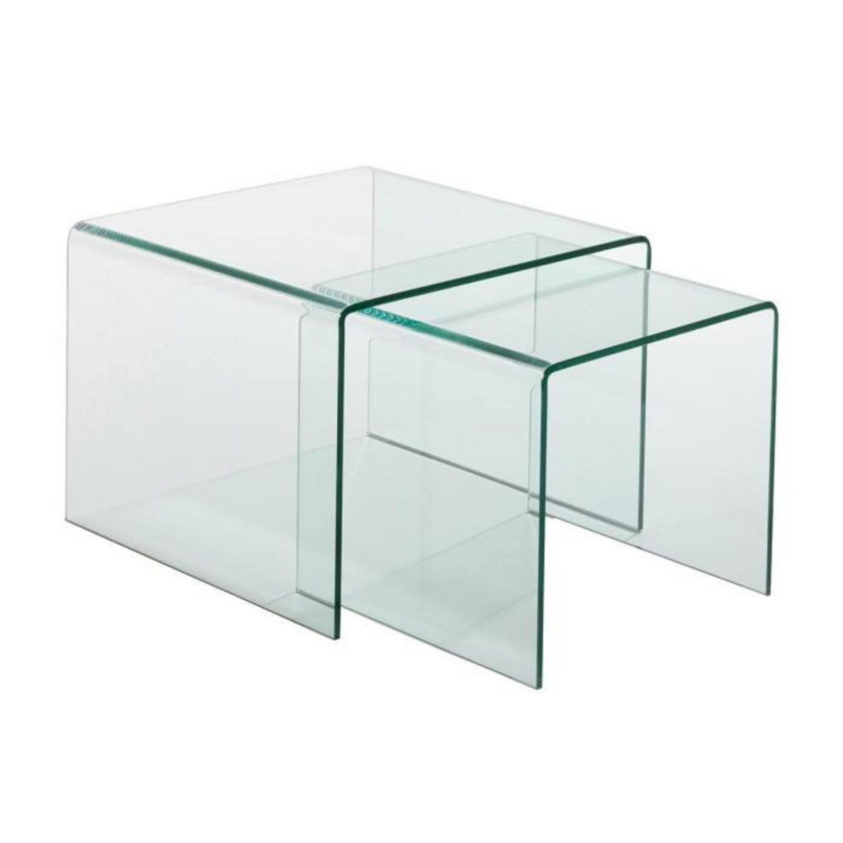 Paris Prix Lot de 2 Tables Gigognes  Veria  65cm Transparent