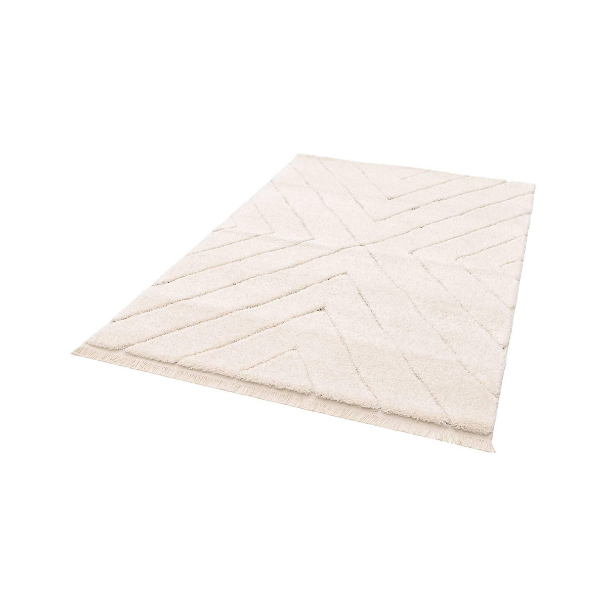 SWEEEK Tapis intérieur tufté crème avec légers reliefs