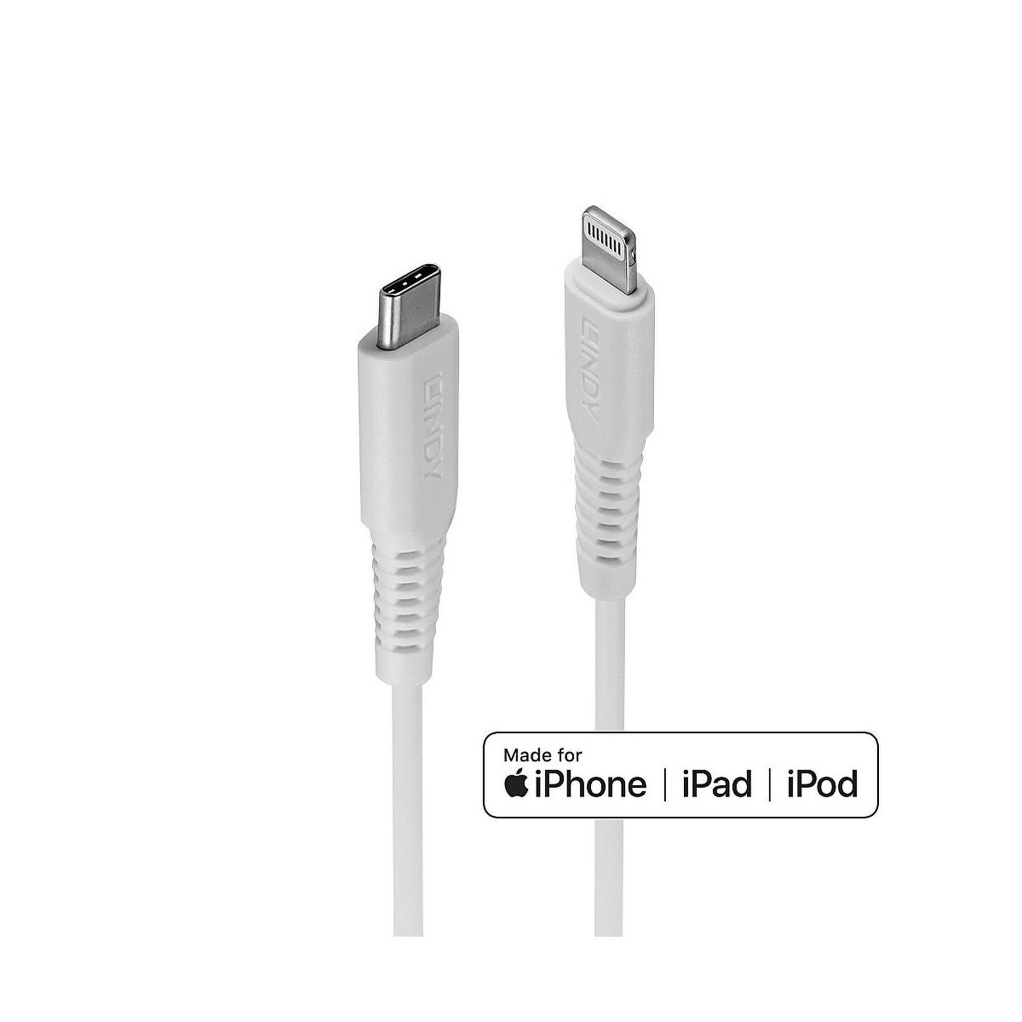 Voir la diapositive 2 : LINDY Lindy câble usb type c vers lightning, blanc, 3m