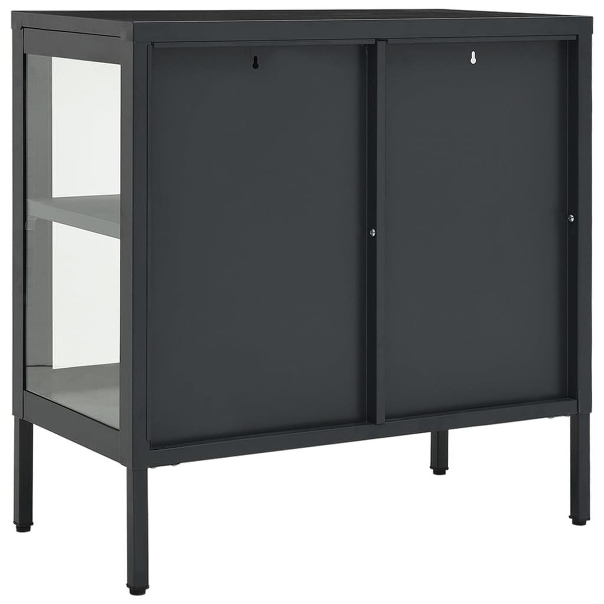 Voir la diapositive 5 : VIDAXL Buffet Anthracite 70x35x70 cm Acier et verre