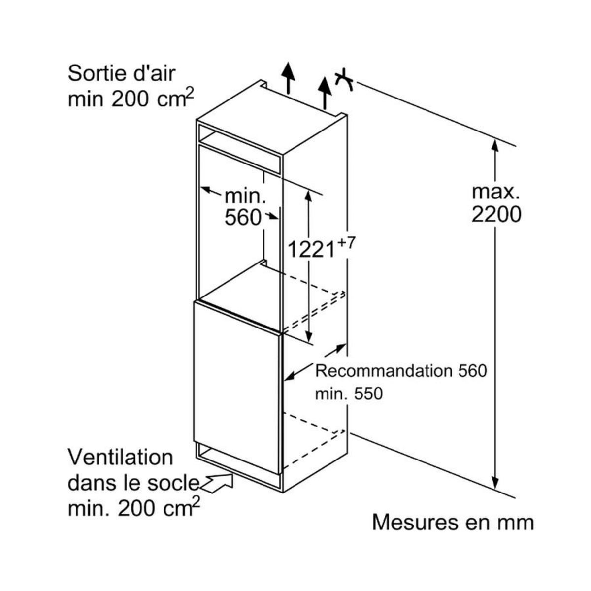 BOSCH Réfrigérateur 1 porte intégrable à pantographe 204l - KIR41VFE0
