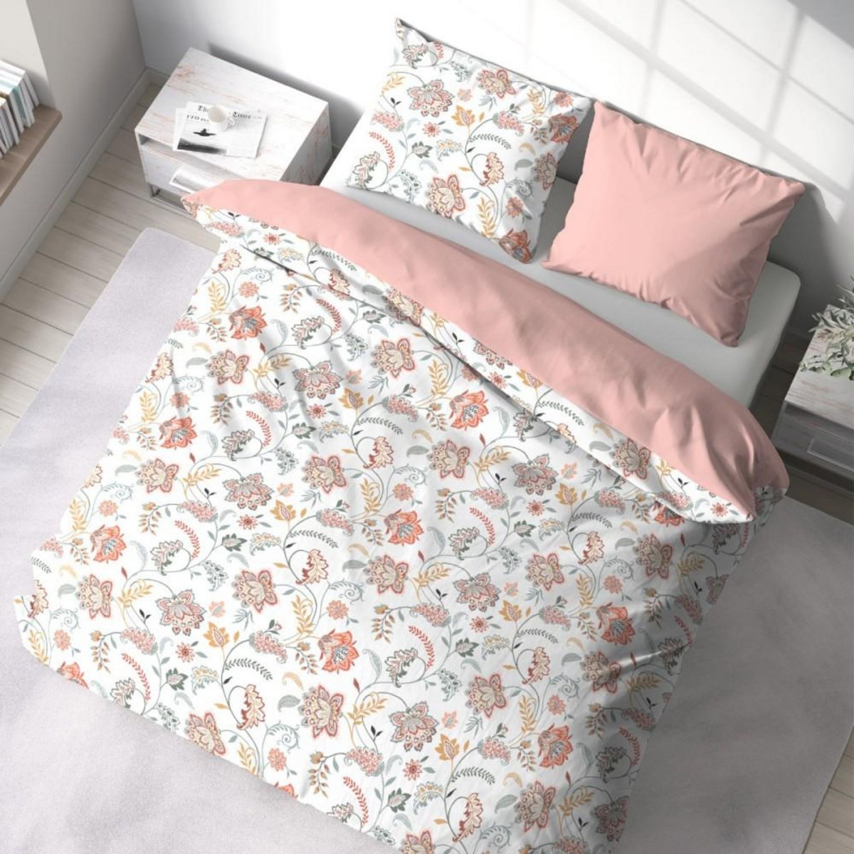 COTE DECO Housse de couette 240x220 ISPANA + 2 taies microfibre