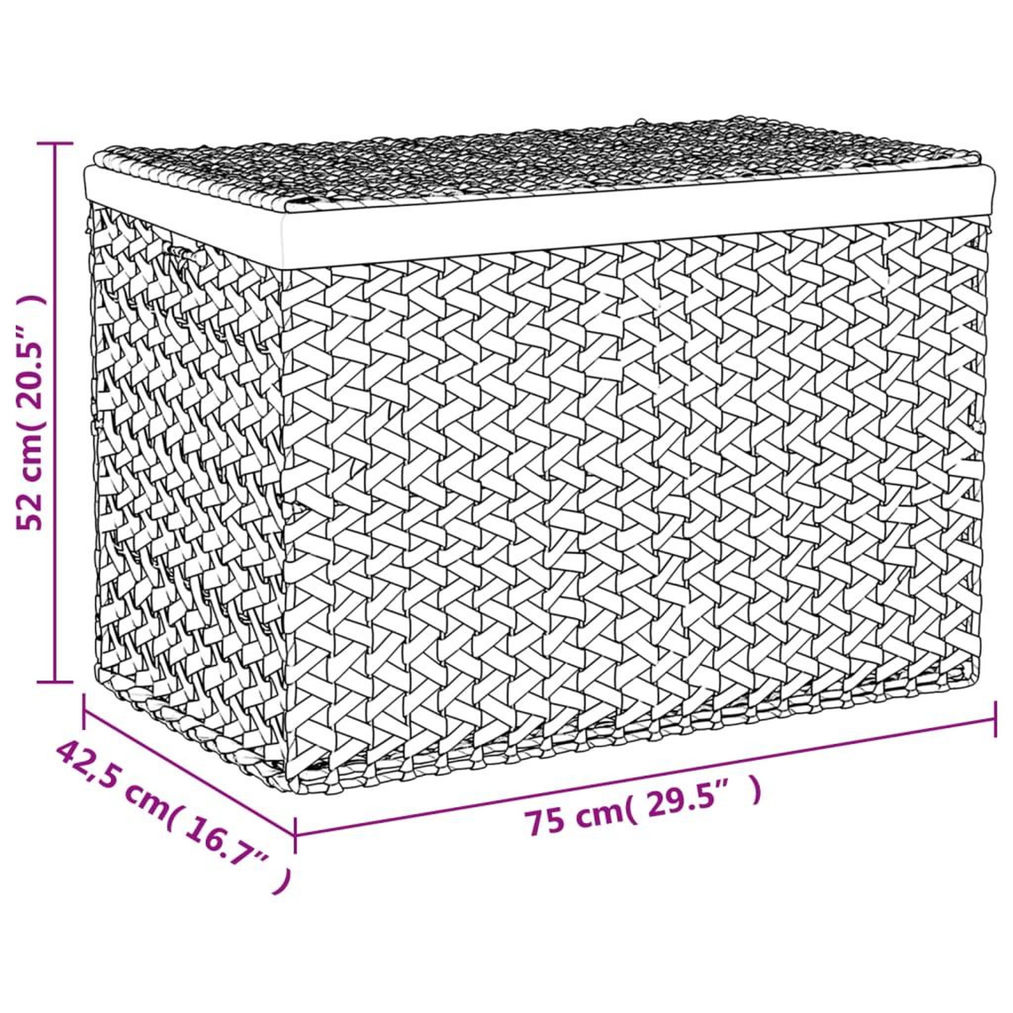 Voir la diapositive 6 : VIDAXL Panier a linge avec 3 sections 75x42,5x52 cm hyacinthe d'eau