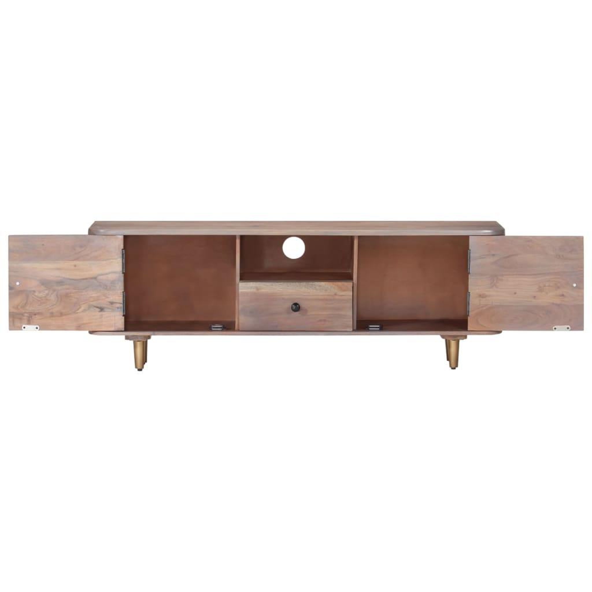 Voir la diapositive 4 : VIDAXL Meuble tv 118x30x40 cm bois d'acacia massif