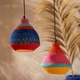 Voir la diapositive 4 : Paris Prix Lampe Suspension en Jonc  Zigzag Bas  27cm Multicolore