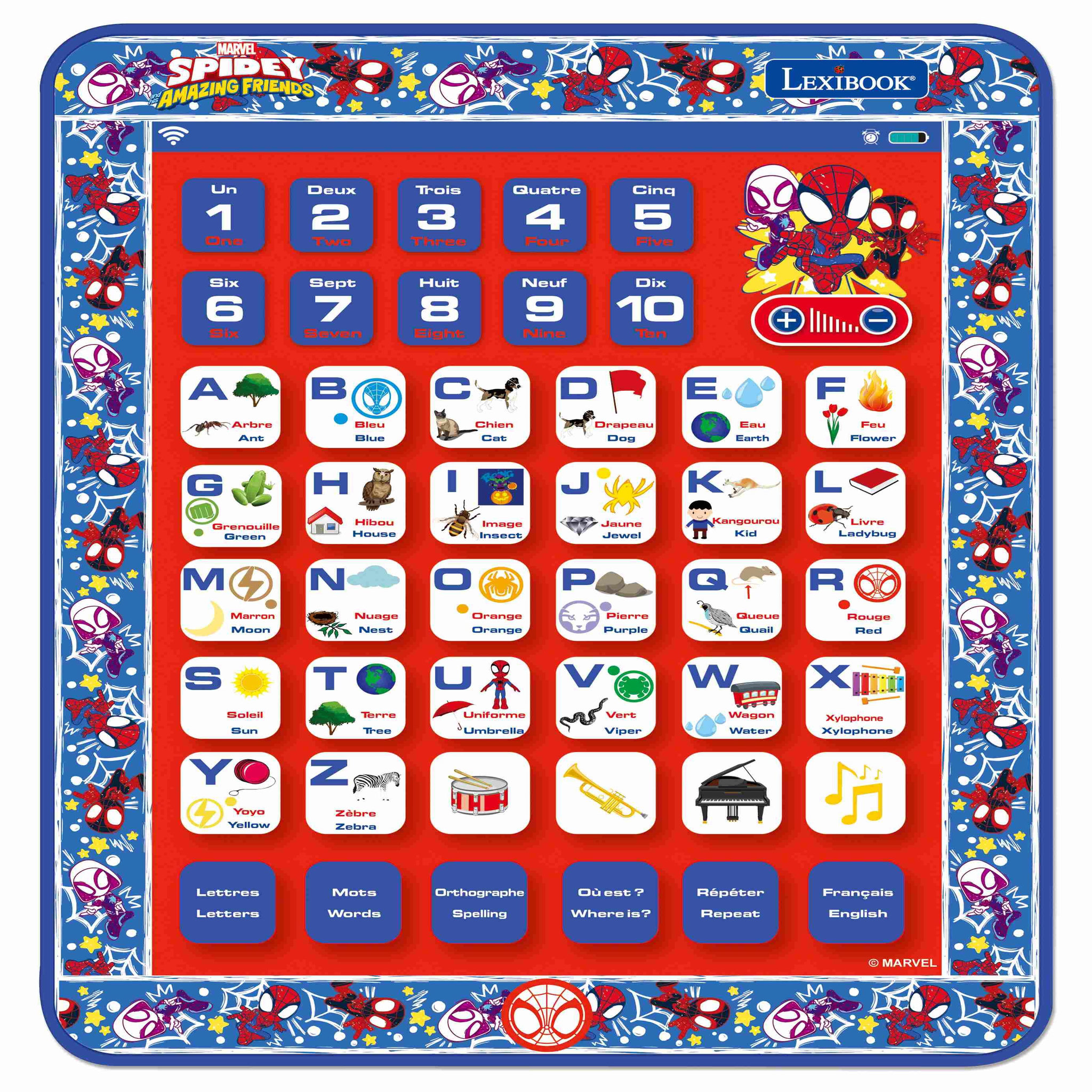 Lexibook Tablette Éducative bilingue Spidey en français et en anglais