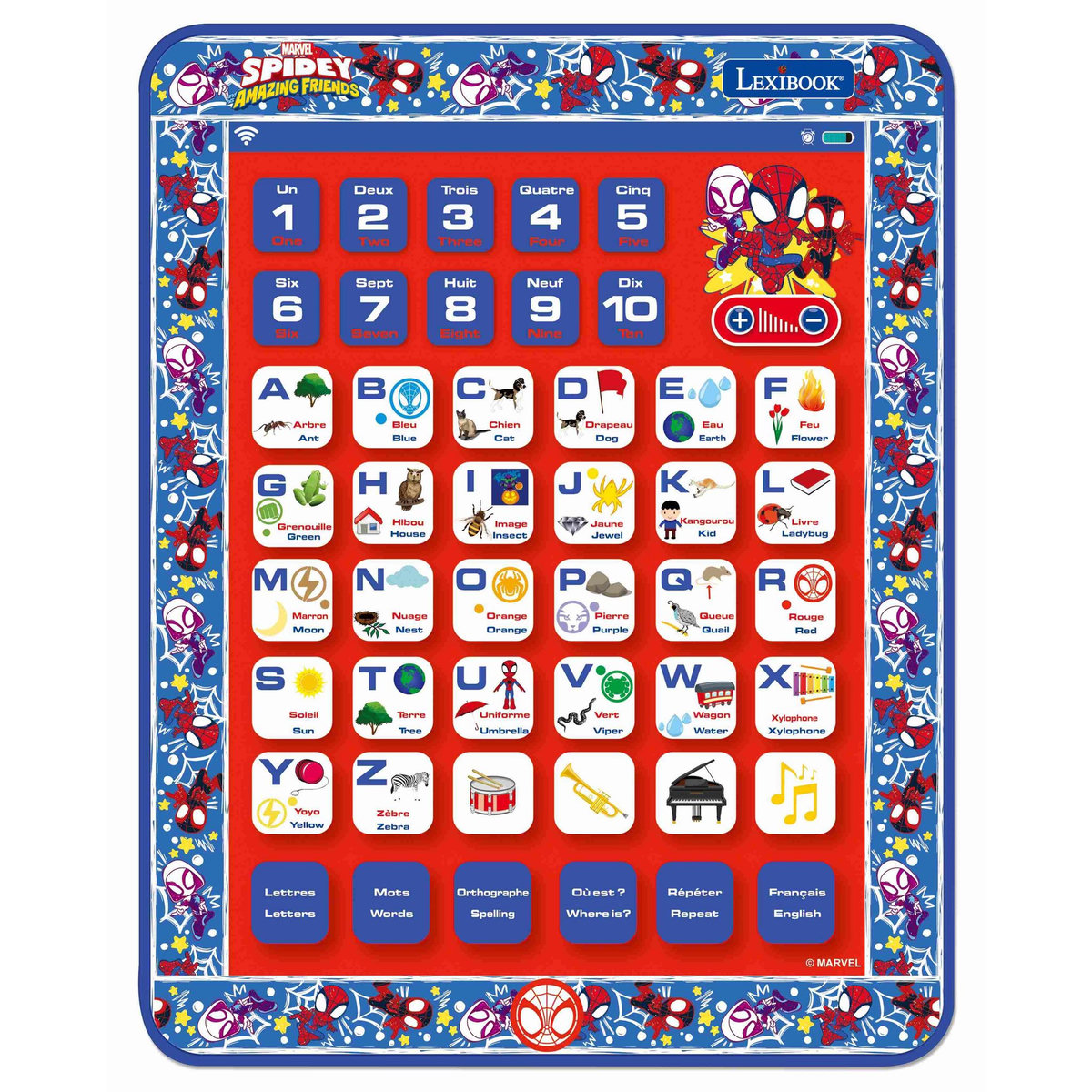 Lexibook Tablette Éducative bilingue Spidey en français et en anglais