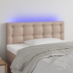 VIDAXL Tete de lit a LED Cappuccino 90x5x78/88 cm Similicuir