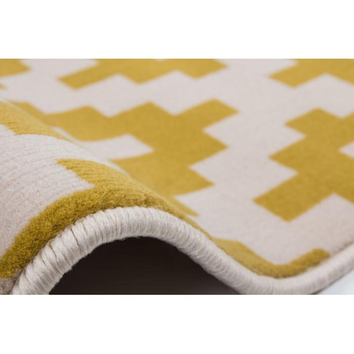 Paris Prix Tapis Géométrique à Poils Courts  Now III  Or