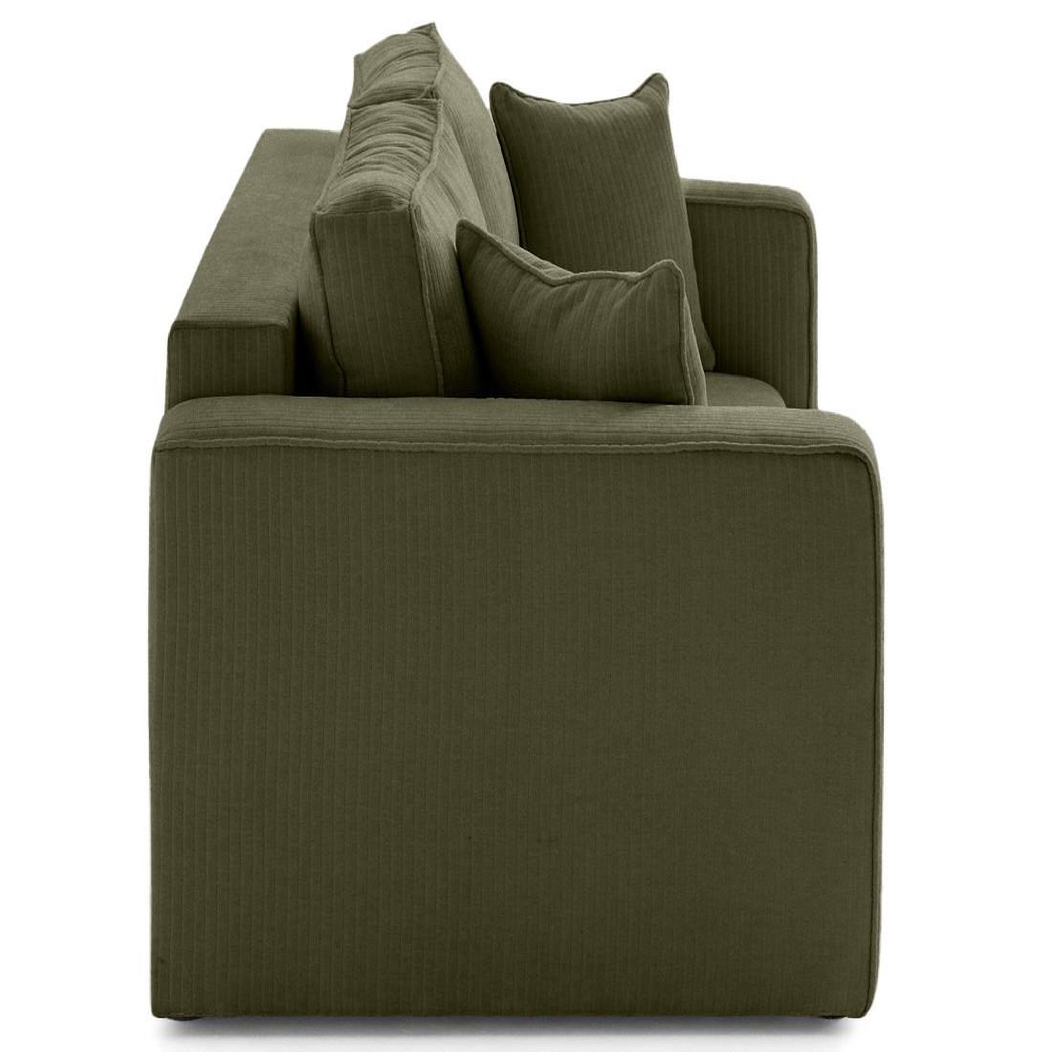 Voir la diapositive 4 : BEST MOBILIER Topaze - canapé droit 2 places en velours côtelé plat