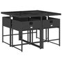 Voir la diapositive 3 : VIDAXL Ensemble a manger de jardin coussins 5pcs Noir Resine tressee