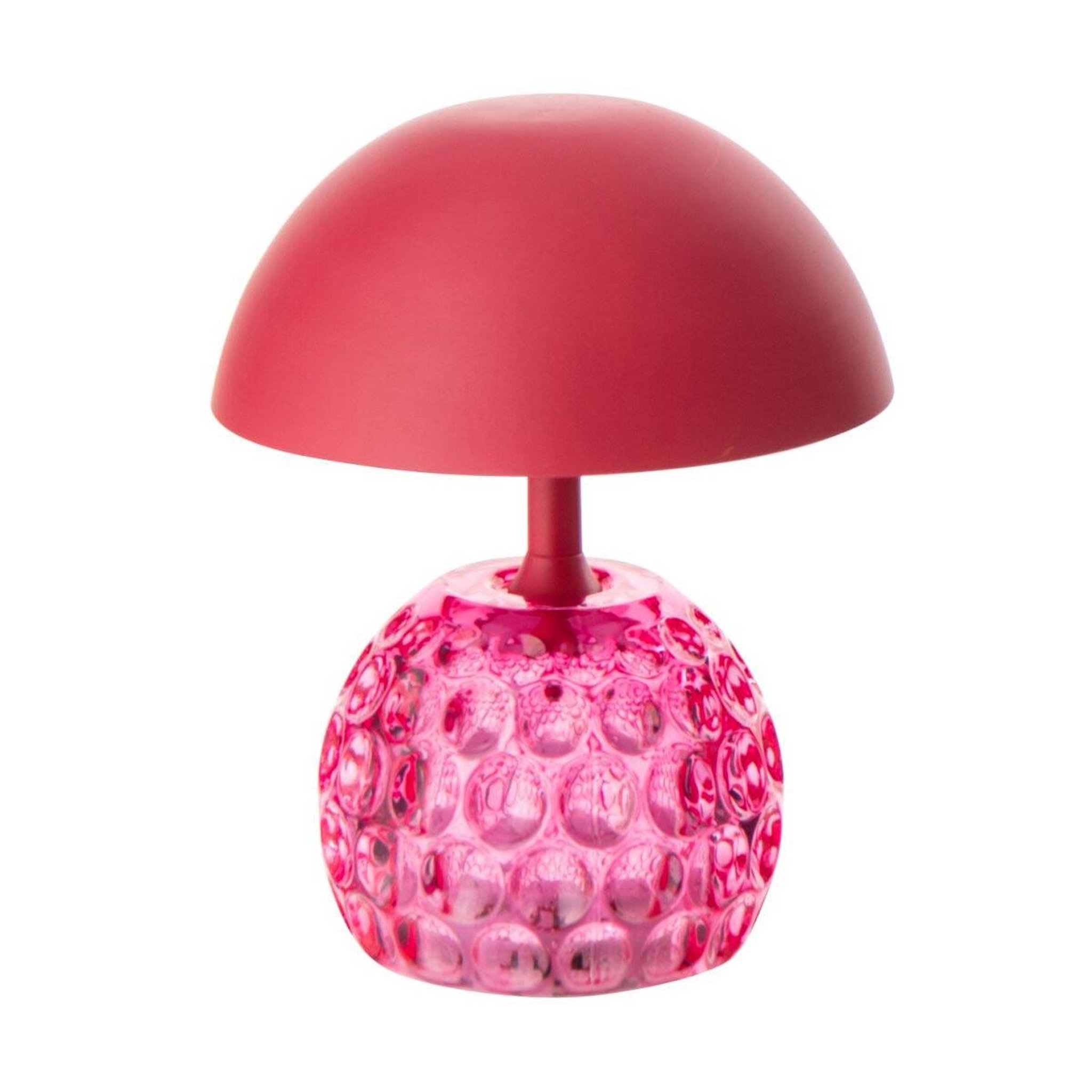J-LINE Lampe à poser led champignon  fungo  15cm rose