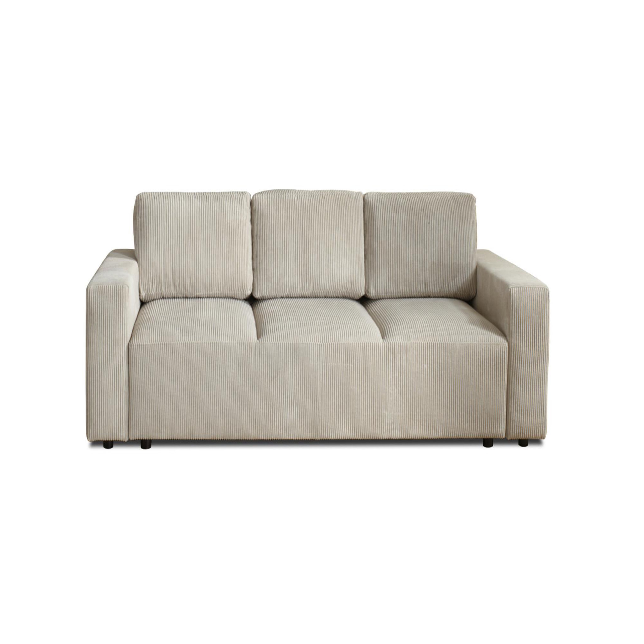 Voir la diapositive 6 : LISA DESIGN Livy - canapé droit convertible - avec coffre - en velours côtelé - 3 places