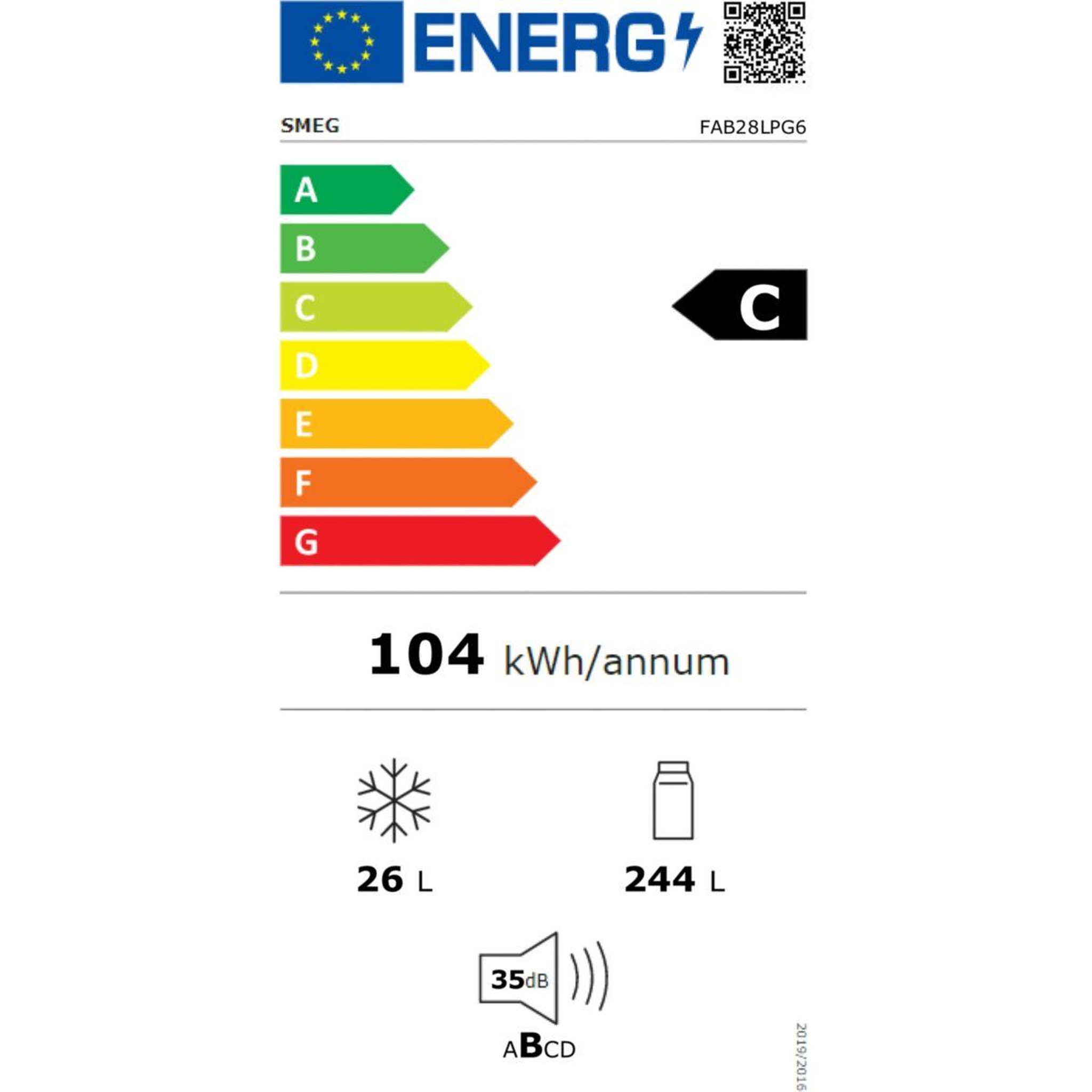 Voir la diapositive 6 : SMEG Réfrigérateur 1 porte fab28lpg6