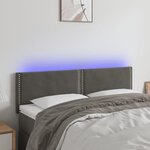 VIDAXL Tete de lit a LED Gris fonce 144x5x78/88 cm Velours