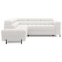 Voir la diapositive 1 : BEST MOBILIER Elisa - canapé d'angle gauche 5 places convertible avec coffre et têtières réglables en tissu bouclette