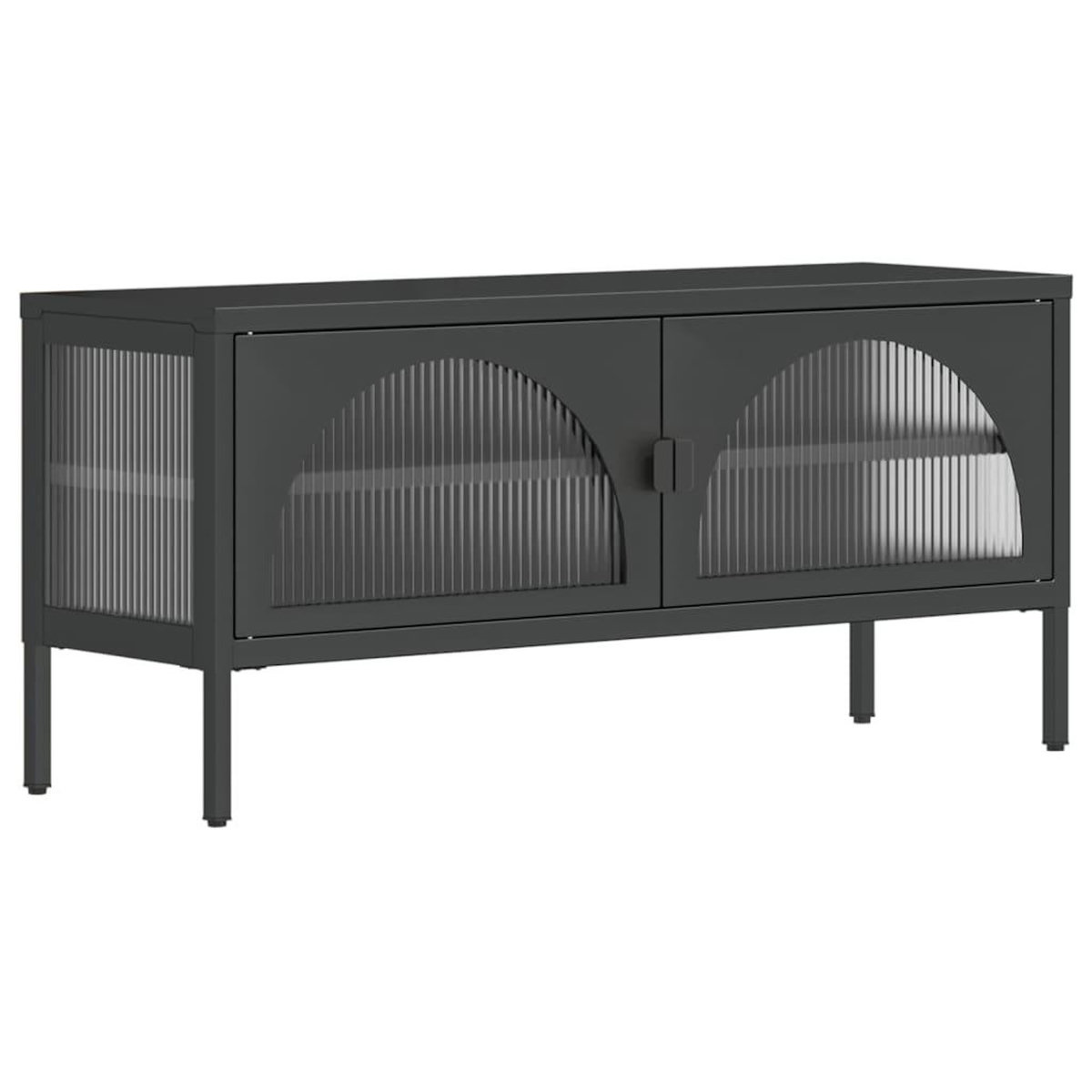 VIDAXL Meuble TV noir 105x35x50 cm verre et acier