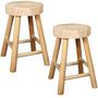 Voir la diapositive 1 : TOILINUX Lot de 2 Tabourets Harald en Paulownia h.40 cm - Beige