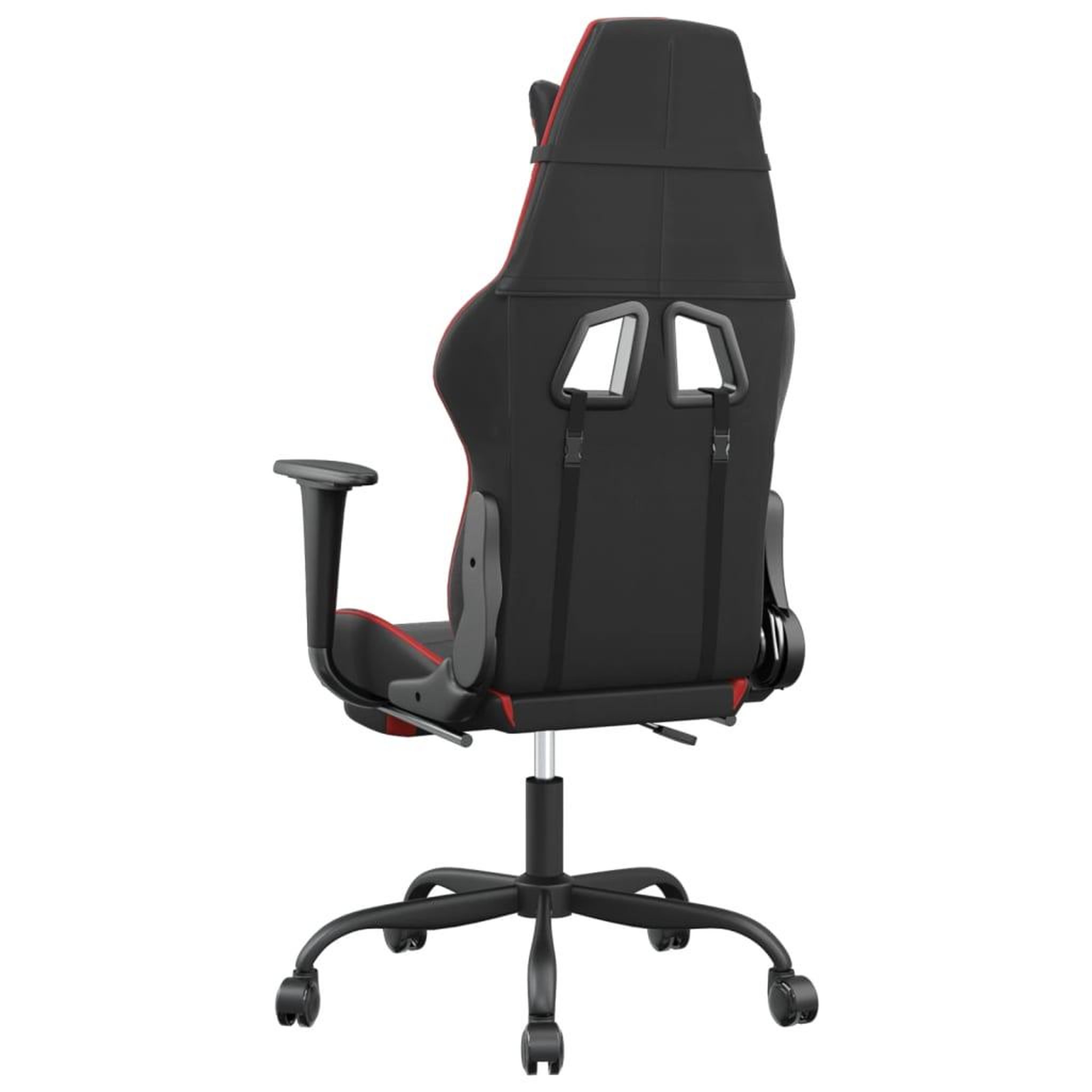 Voir la diapositive 5 : VIDAXL Chaise de jeu avec repose-pied Noir et rouge Similicuir