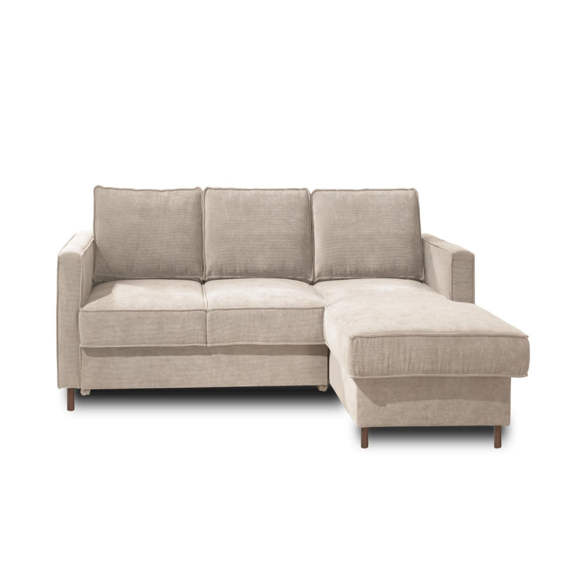 LISA DESIGN Jake - canapé d'angle droit - convertible avec coffre - 4 places - en velours côtelé