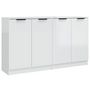 Voir la diapositive 2 : VIDAXL Buffets 2 pcs Blanc brillant 60x30x70 cm Bois d'ingenierie