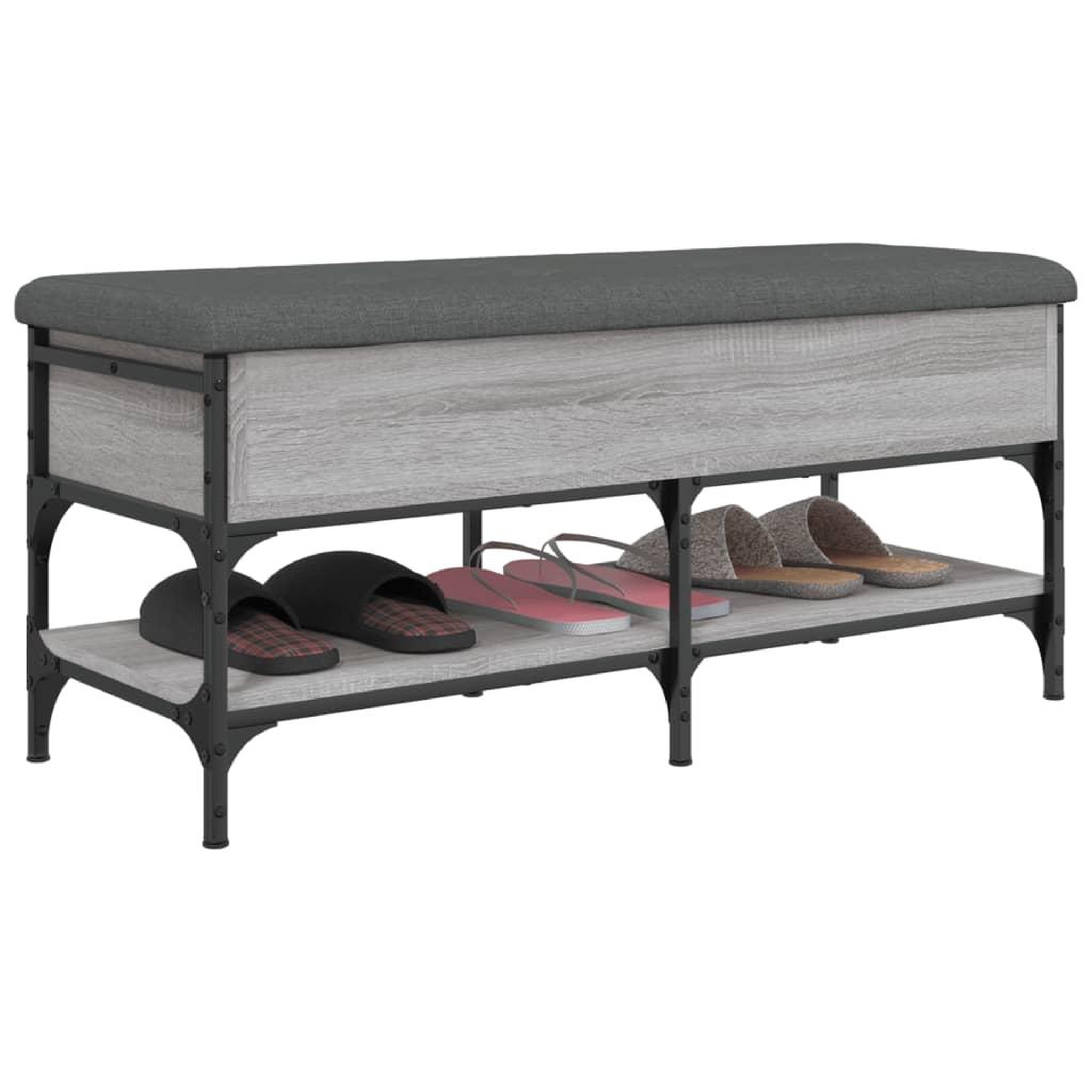 Voir la diapositive 5 : VIDAXL Banc a chaussures sonoma gris 102x42x45 cm bois d'ingenierie
