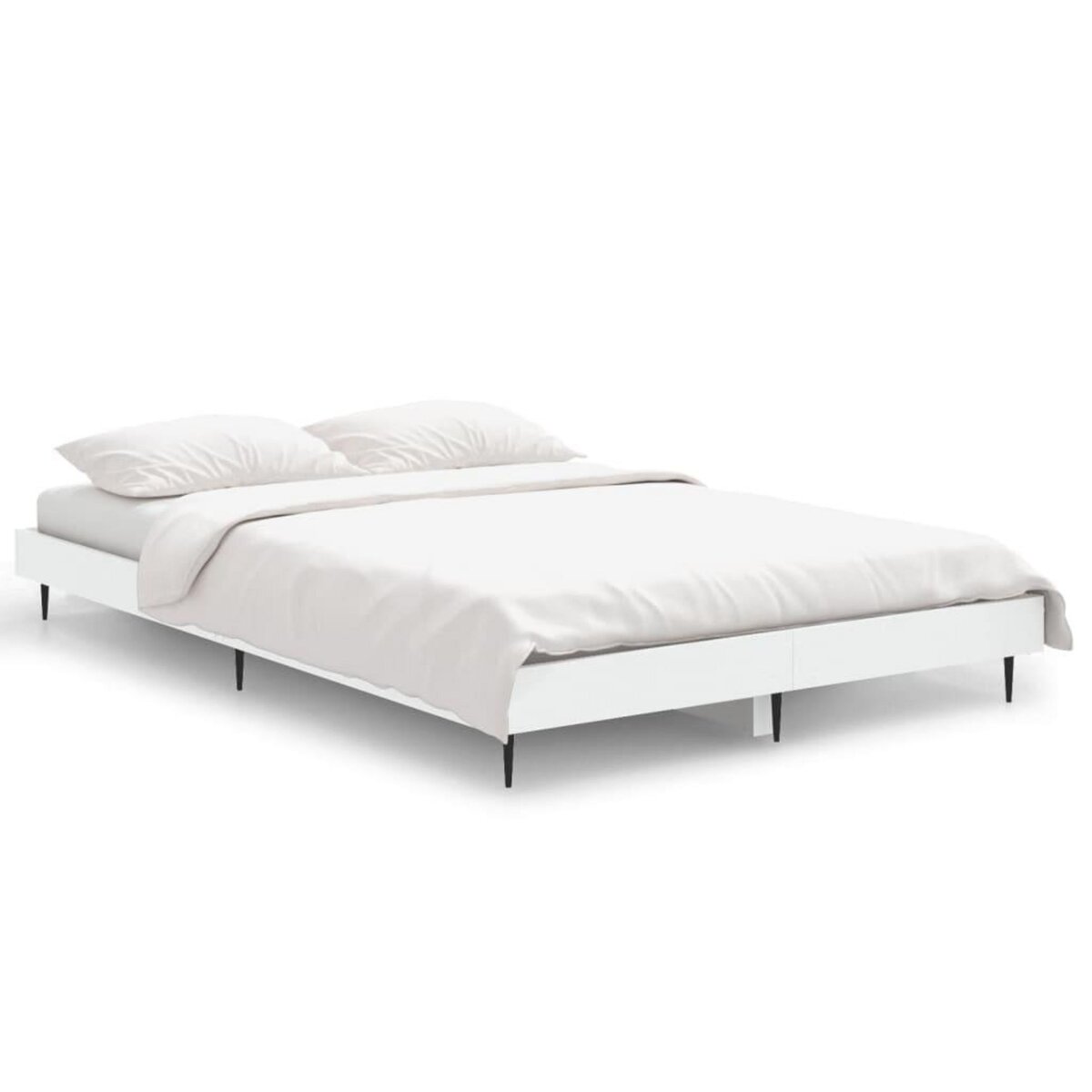 VIDAXL Cadre de lit sans matelas blanc 120x190 cm bois d'ingenierie