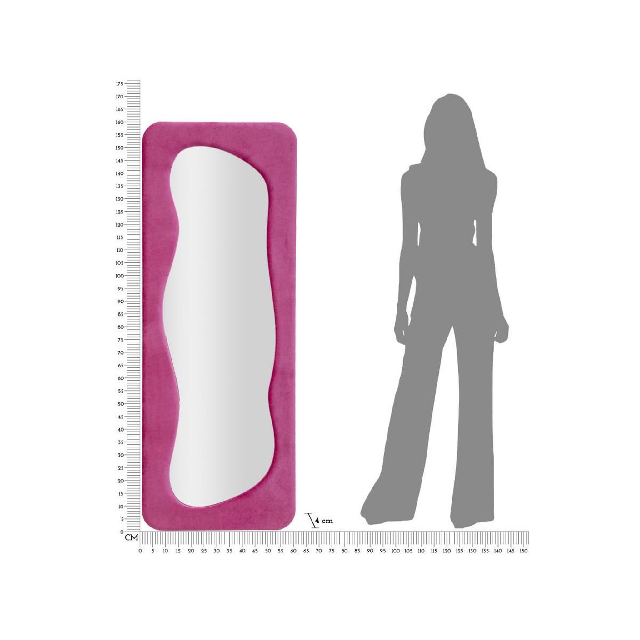 Voir la diapositive 6 : Paris Prix Miroir mural en velours  theodor  160cm fuchsia