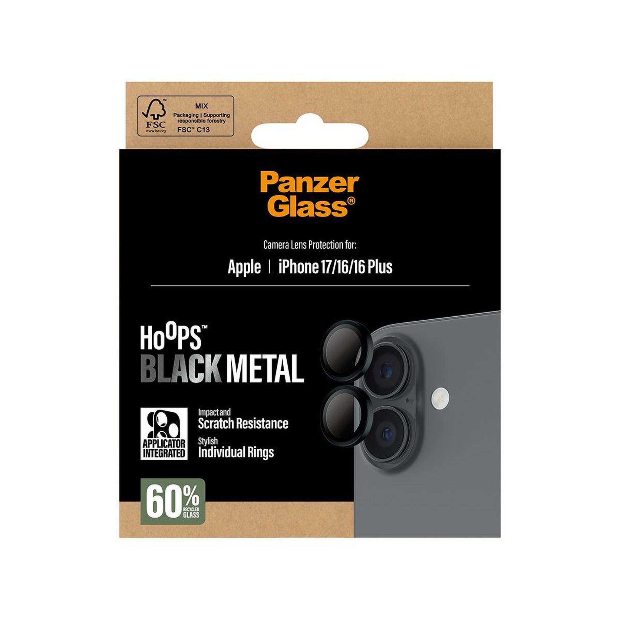 Voir la diapositive 3 : PANZERGLASS Protège objectif iPhone 17 / 16/ 16 Plus protège obejctif