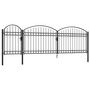 Voir la diapositive 2 : VIDAXL Portail de cloture de jardin avec dessus arque Acier 2x5 m Noir
