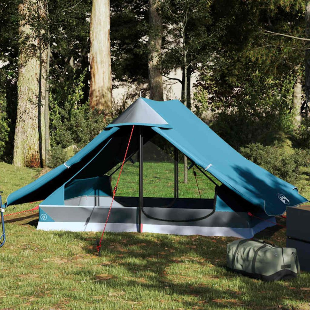 VIDAXL Tente de camping 2 personnes bleu impermeable