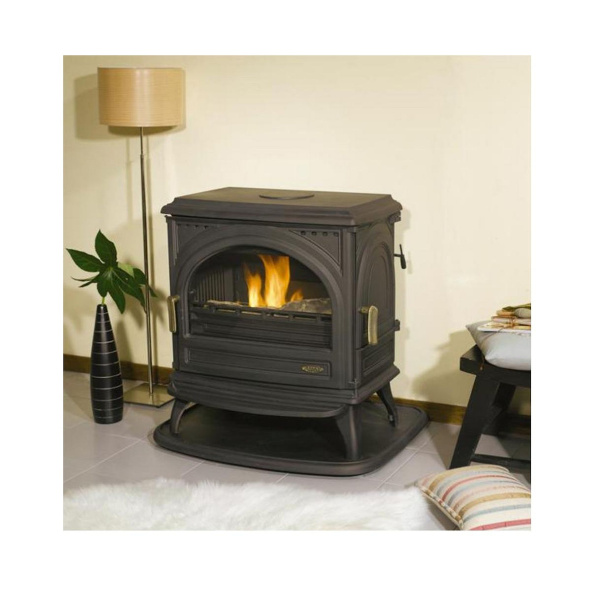 Godin Poêle à bois fonte 9kw anthracite - 366106ANTHRACITE