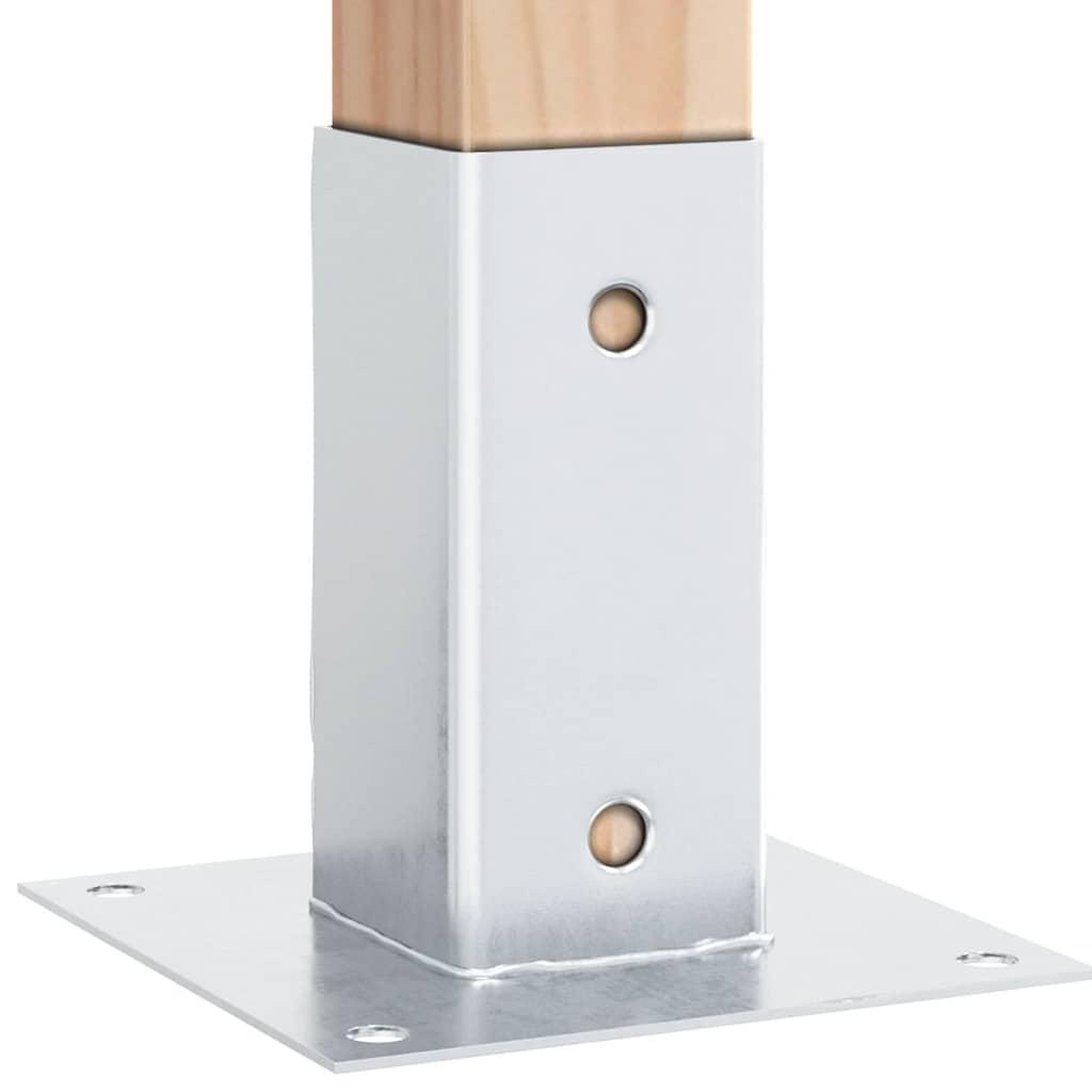 Voir la diapositive 4 : VIDAXL Bases de poteau carrees 12 pcs argent 71x71 mm acier galvanise