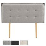 IDIMEX Tête de lit EBEYA 120 capitonnée sur pieds, en tissu. Coloris disponibles : Beige, Noir