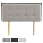 IDIMEX Tête de lit EBEYA 120 capitonnée sur pieds, en tissu. Coloris disponibles : Beige